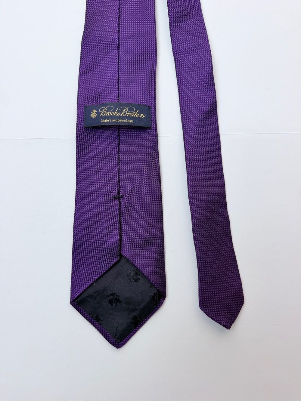 Brooks Brothers Purple 100% Silk Men’s Neck Tie Textured Woven Classic 3.5”